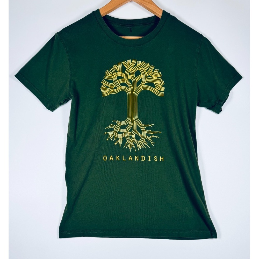 Oaklandish T Shirt Womens Medium Green Graphic Tee Oakland Tree Logo Bay Area